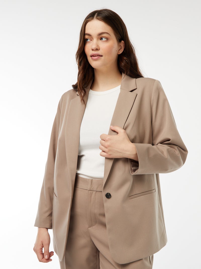 Chaqueta de sastre larga Beige - Kiabi