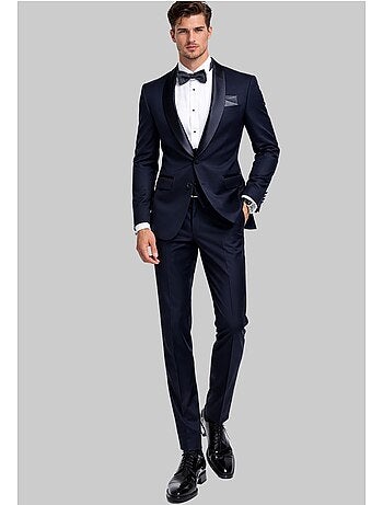 Chaqueta de satén con cuello chal Kebello