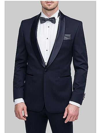 Chaqueta de satén con cuello chal Kebello