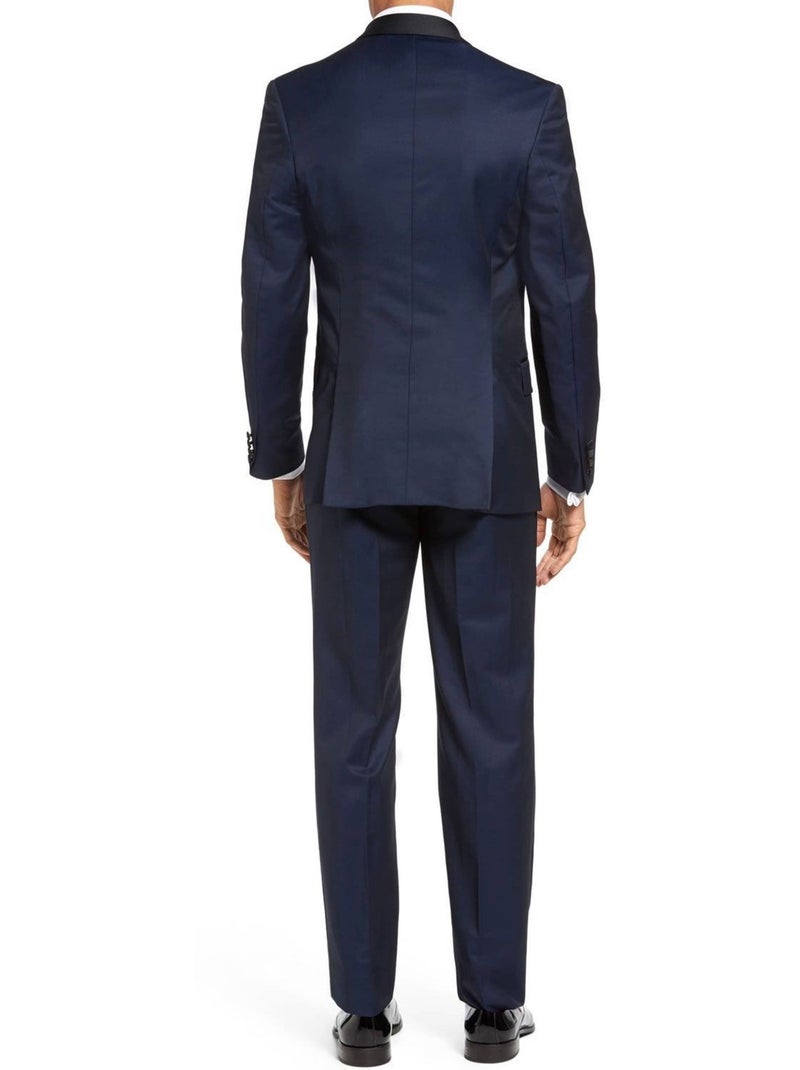 Chaqueta de satén con cuello chal Kebello Azul marino - Kiabi