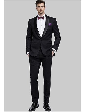 Chaqueta de satén con cuello chal Kebello