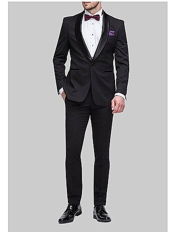 Chaqueta de satén con cuello chal Kebello