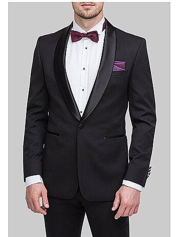 Chaqueta de satén con cuello chal Kebello