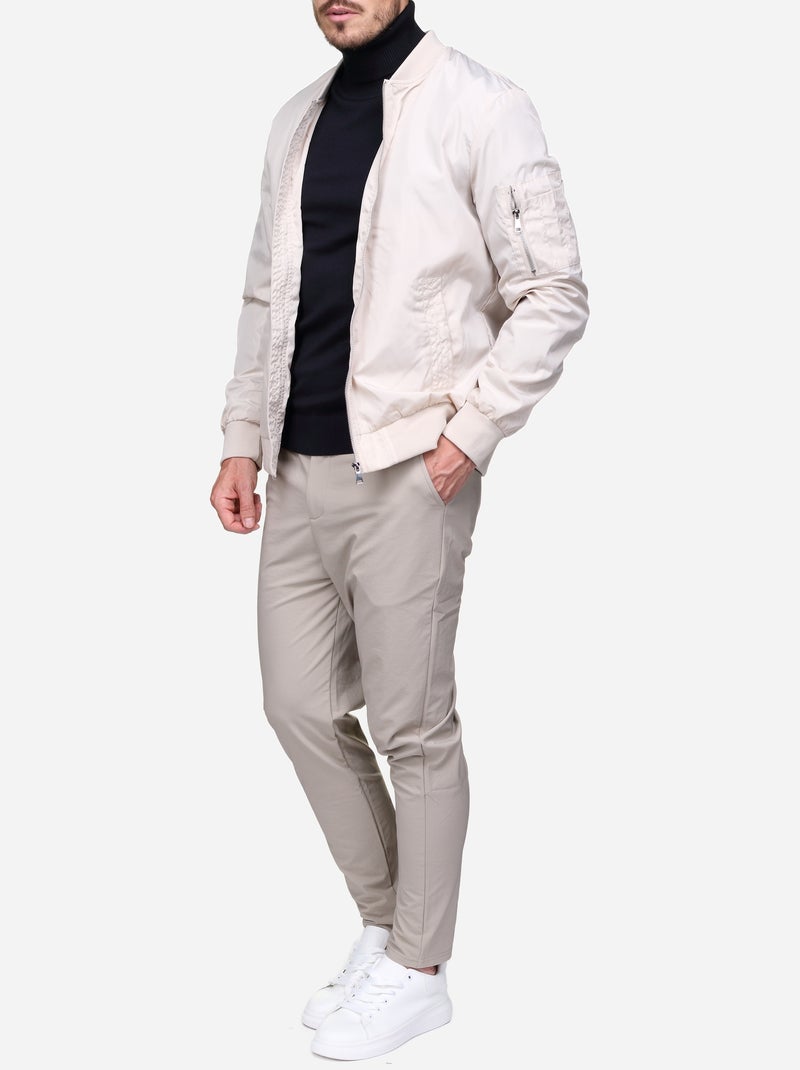 Chaqueta de satén lisa - Frilivin Crema - Kiabi