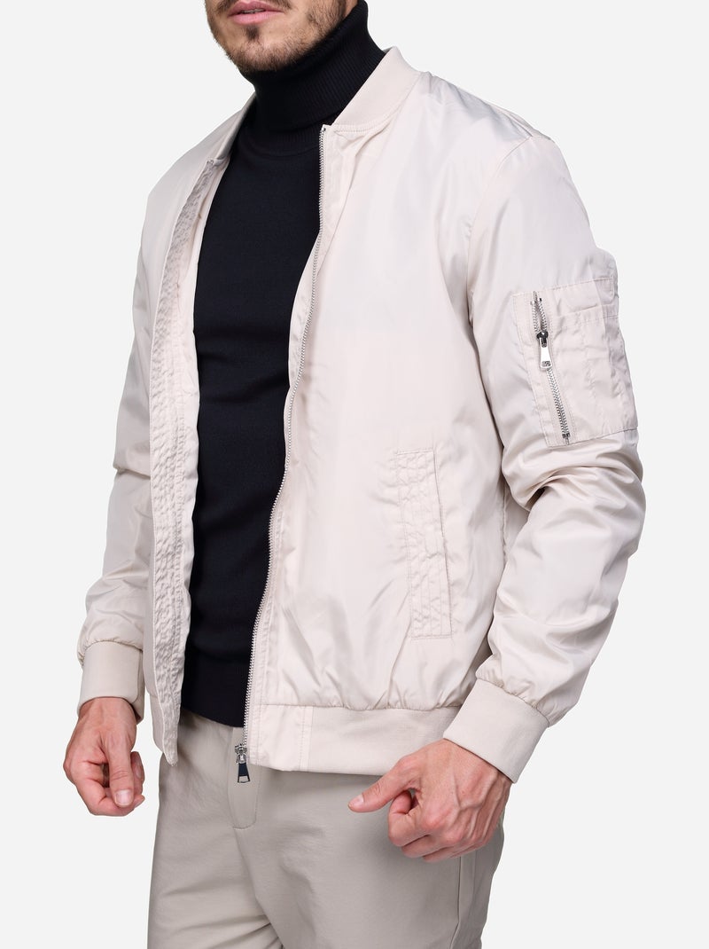 Chaqueta de satén lisa - Frilivin Crema - Kiabi