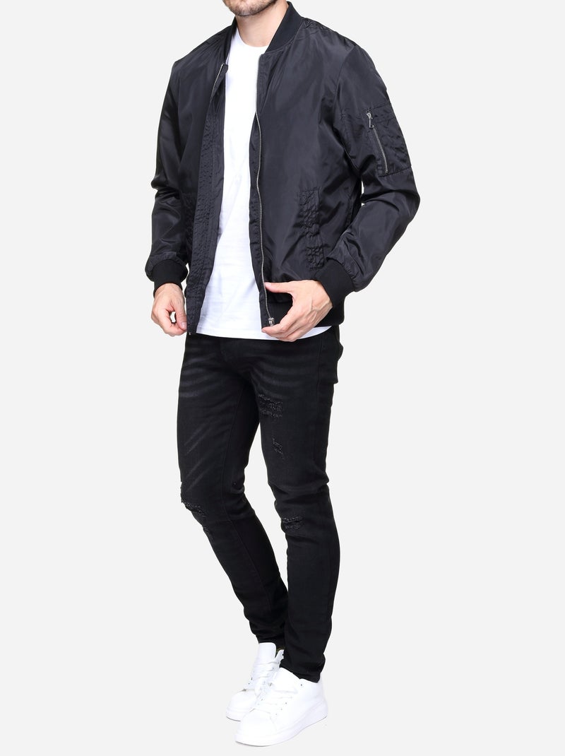 Chaqueta de satén lisa - Frilivin Negro - Kiabi