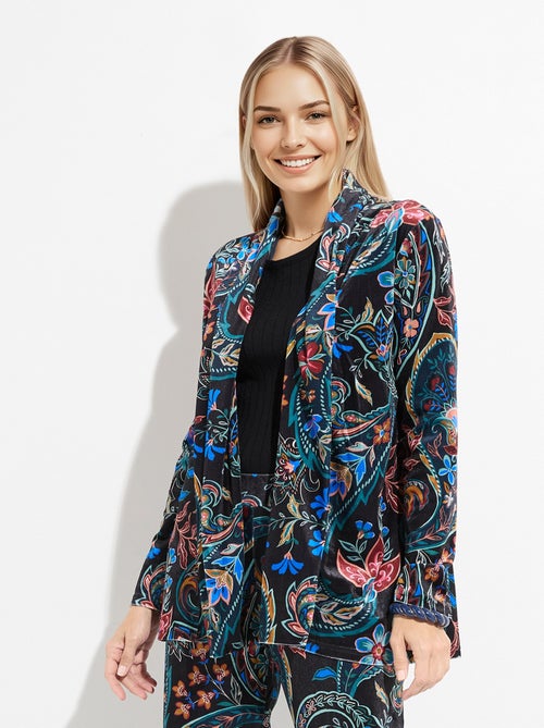 Chaqueta de terciopelo con estampado de cachemira - afibel - Kiabi