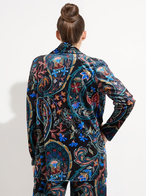 Chaqueta de terciopelo con estampado de cachemira - afibel - Kiabi