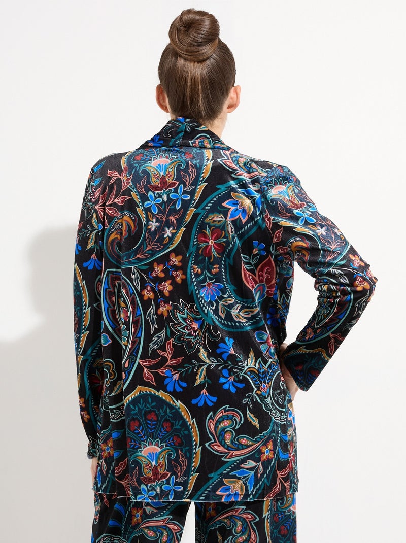 Chaqueta de terciopelo con estampado de cachemira - afibel Negro - Kiabi