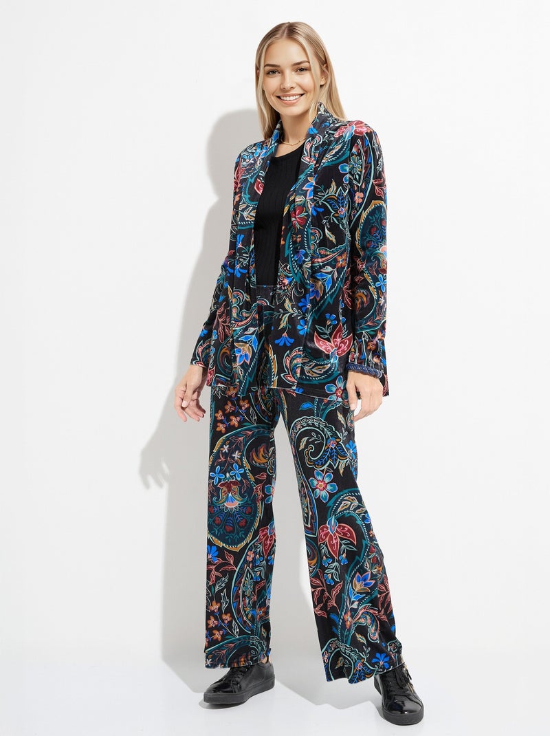 Chaqueta de terciopelo con estampado de cachemira - afibel Negro - Kiabi