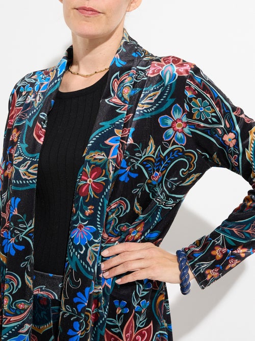 Chaqueta de terciopelo con estampado de cachemira - afibel - Kiabi