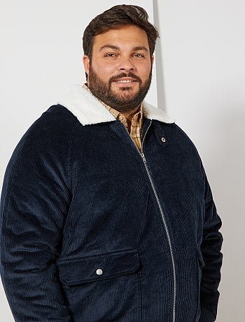 Tallas grandes hombre - Chaqueta de terciopelo con forro de borreguito - Kiabi