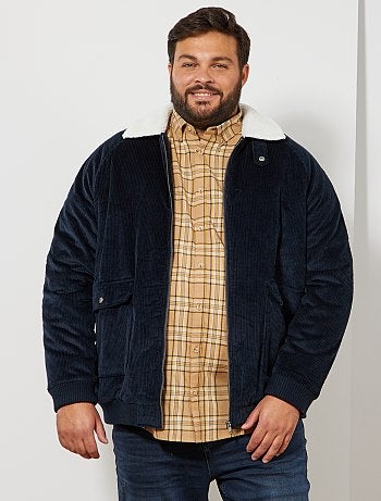 Tallas grandes hombre - Chaqueta de terciopelo con forro de borreguito - Kiabi
