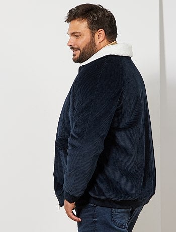 Tallas grandes hombre - Chaqueta de terciopelo con forro de borreguito - Kiabi