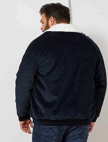 Tallas grandes hombre - Chaqueta de terciopelo con forro de borreguito - Kiabi