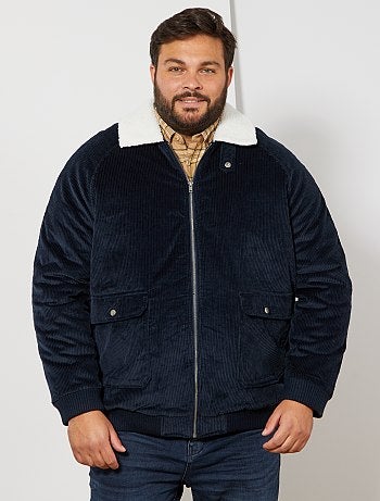 Tallas grandes hombre - Chaqueta de terciopelo con forro de borreguito - Kiabi