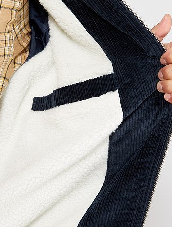 Tallas grandes hombre - Chaqueta de terciopelo con forro de borreguito - Kiabi