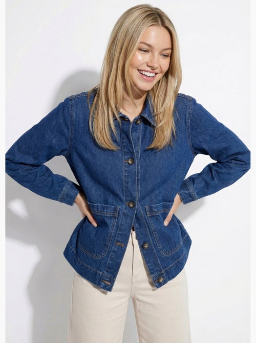 Chaqueta de trabajo con botones en denim - Afibel - Kiabi