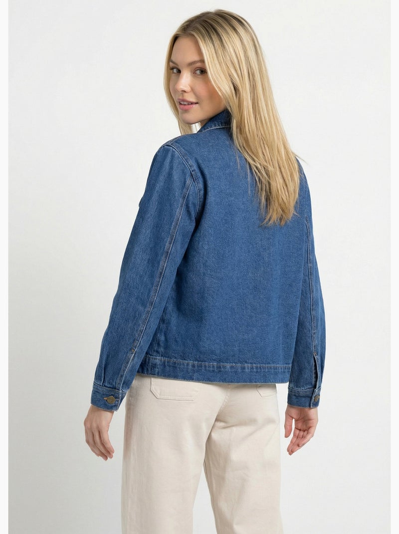 Chaqueta de trabajo con botones en denim - Afibel Azul - Kiabi