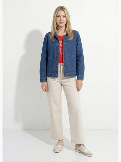 Chaqueta de trabajo con botones en denim - Afibel - Kiabi