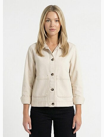 Chaqueta de trabajo con botones en denim - Afibel