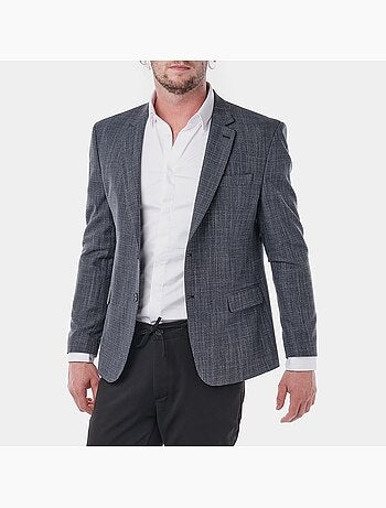 Chaqueta de traje azul marino jaspeada