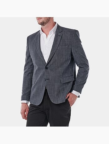 Chaqueta de traje azul marino jaspeada