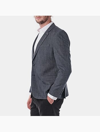 Chaqueta de traje azul marino jaspeada