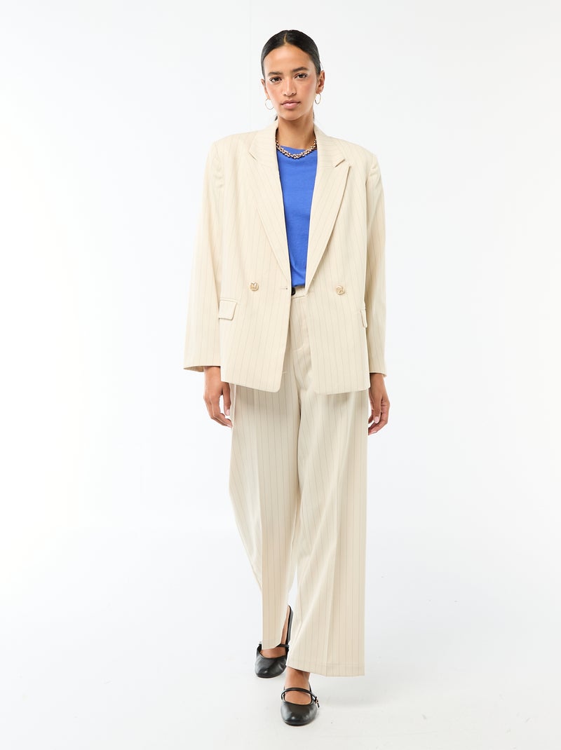 Chaqueta de traje con abertura de doble botonadura Beige - Kiabi