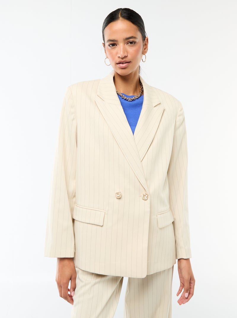 Chaqueta de traje con abertura de doble botonadura Beige - Kiabi