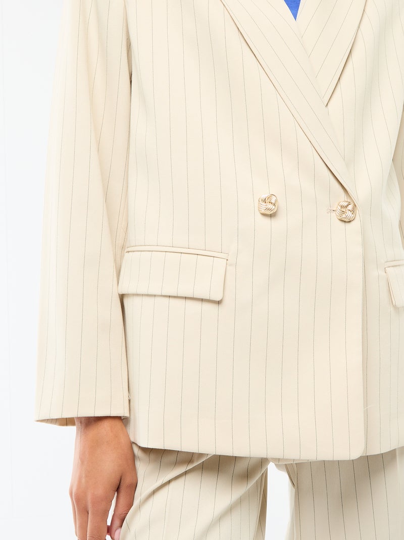 Chaqueta de traje con abertura de doble botonadura Beige - Kiabi