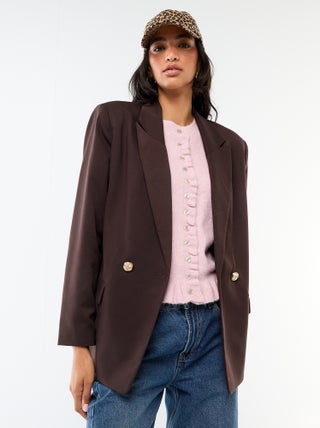 Chaqueta de traje con abertura de doble botonadura