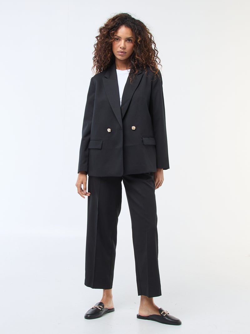 Chaqueta de traje con abertura de doble botonadura Negro - Kiabi