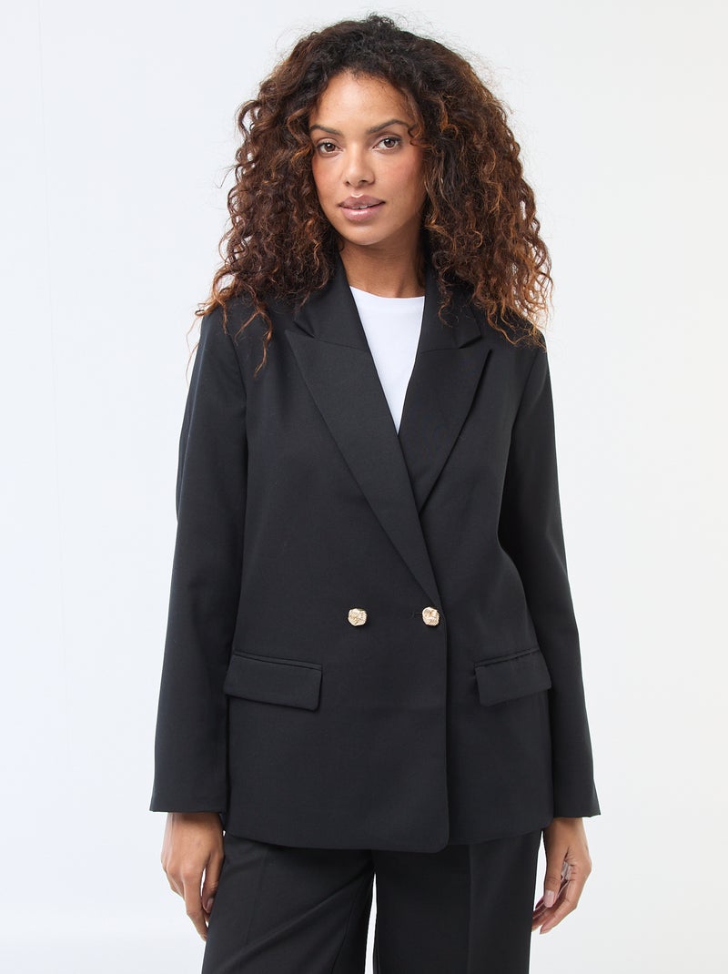 Chaqueta de traje con abertura de doble botonadura Negro - Kiabi