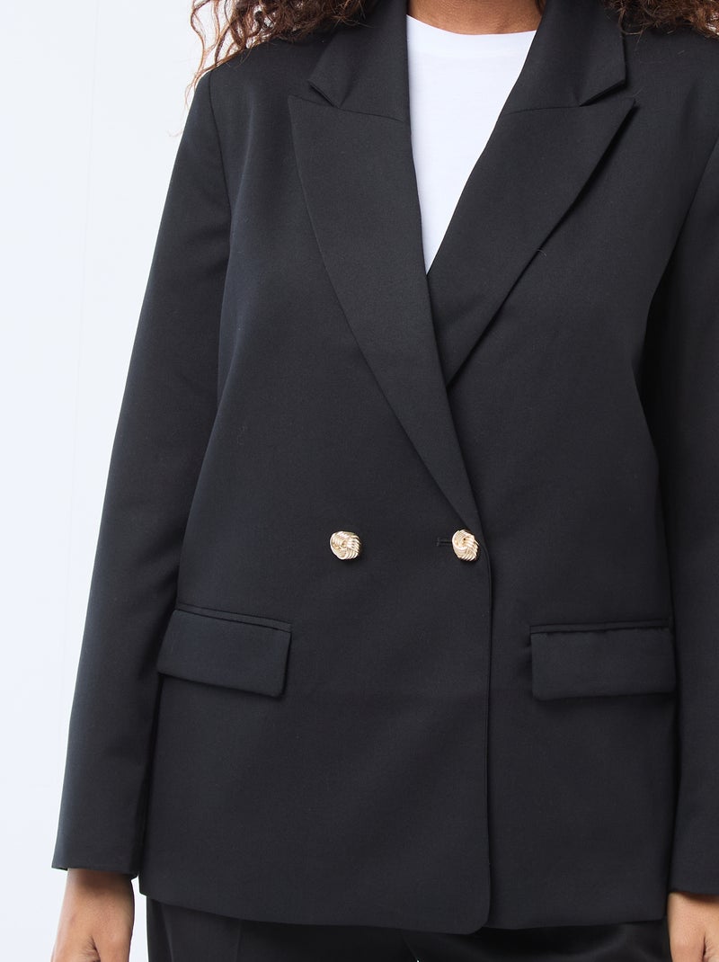 Chaqueta de traje con abertura de doble botonadura Negro - Kiabi