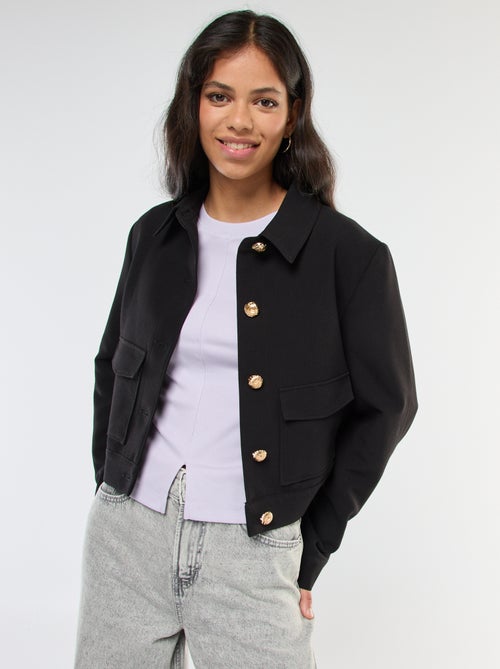 Chaqueta de traje con botones dorados corte corto - Kiabi