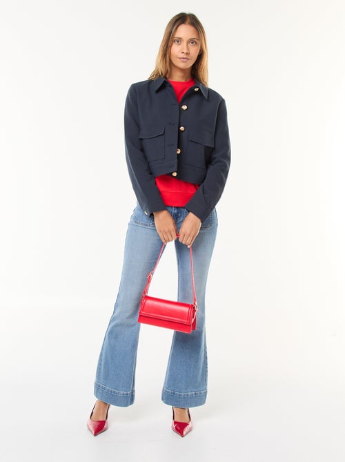 Chaqueta de traje con botones dorados corte cropped - Kiabi