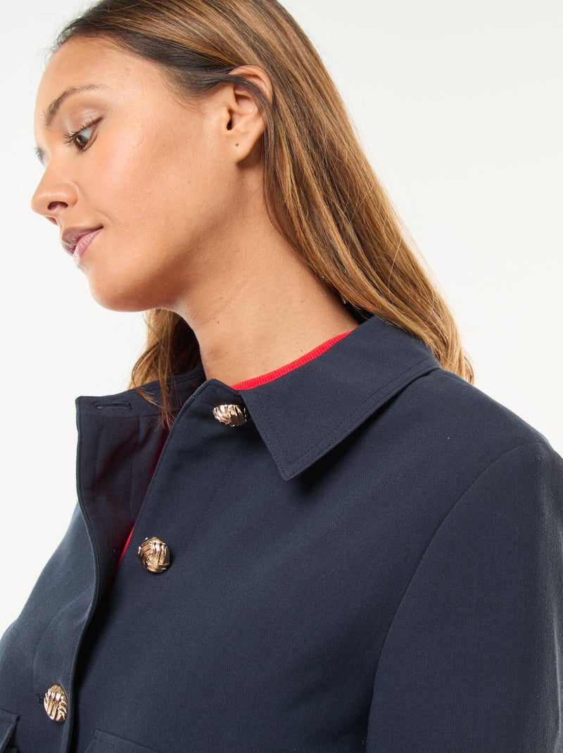 Chaqueta de traje con botones dorados corte cropped Azul - Kiabi