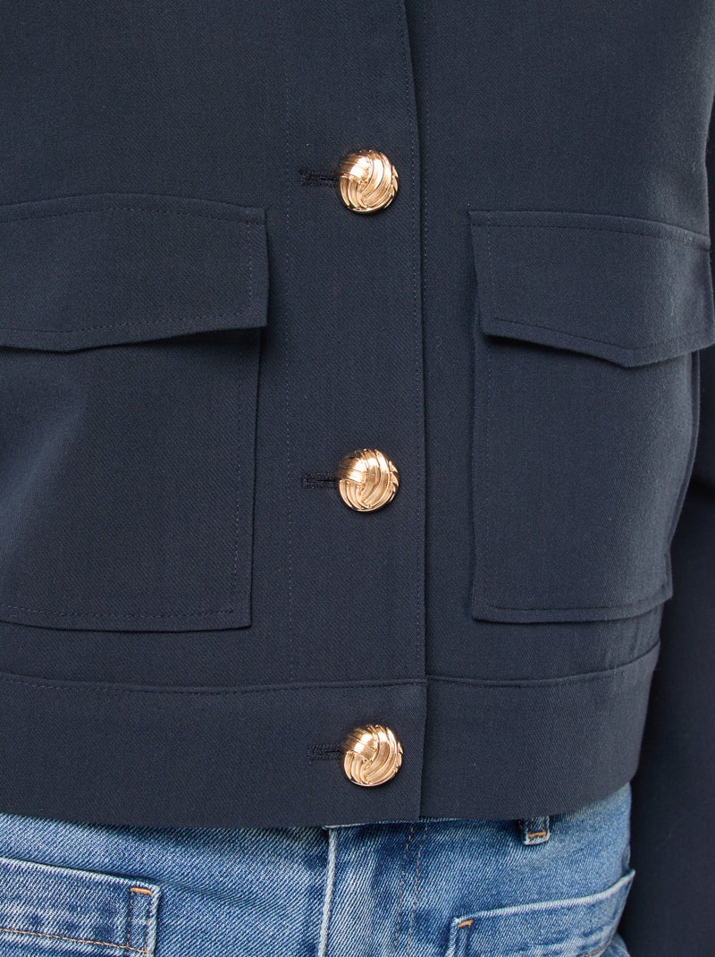 Chaqueta de traje con botones dorados corte cropped Azul - Kiabi