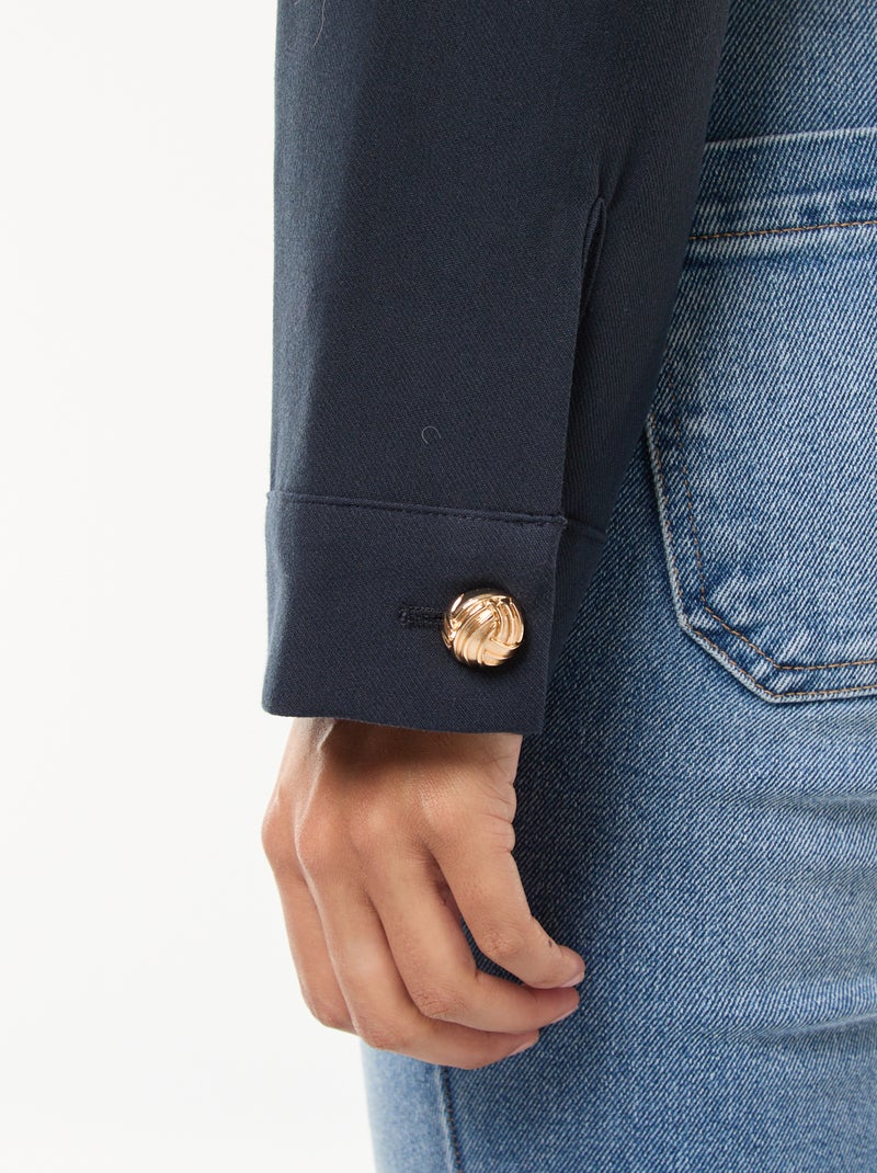 Chaqueta de traje con botones dorados corte cropped Azul - Kiabi