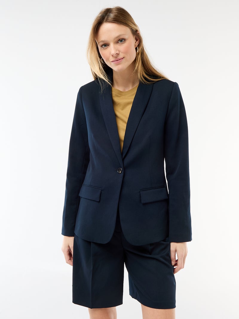 Chaqueta de traje con cuello chal Azul - Kiabi
