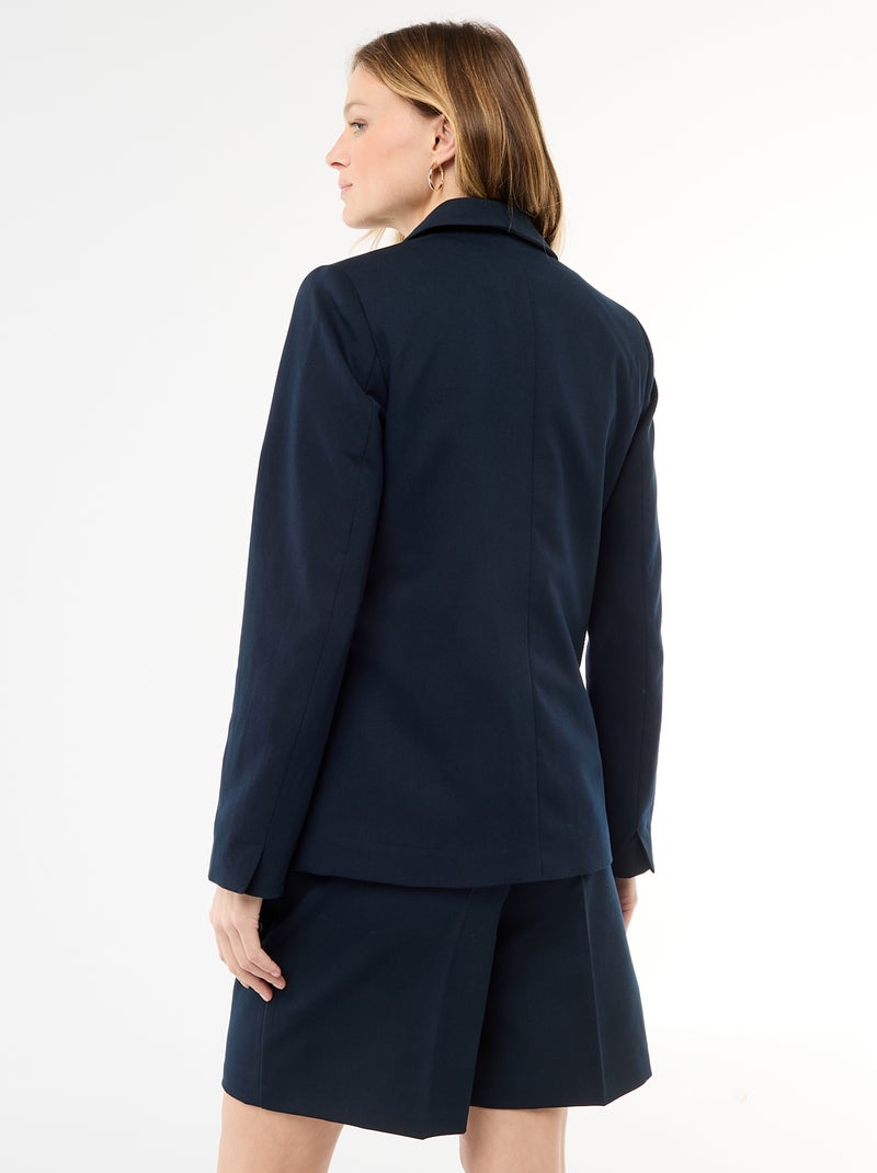 Chaqueta de traje con cuello chal Azul - Kiabi