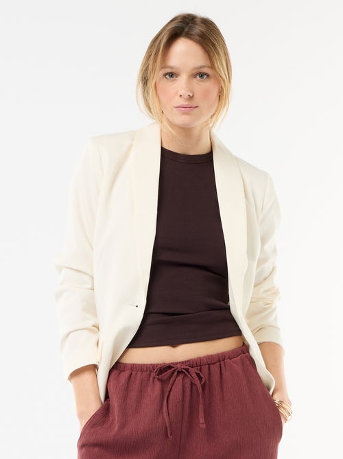 Chaqueta de traje con cuello chal - Kiabi