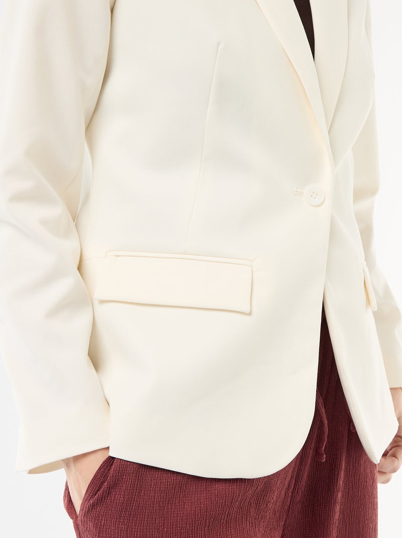 Chaqueta de traje con cuello chal Blanco - Kiabi