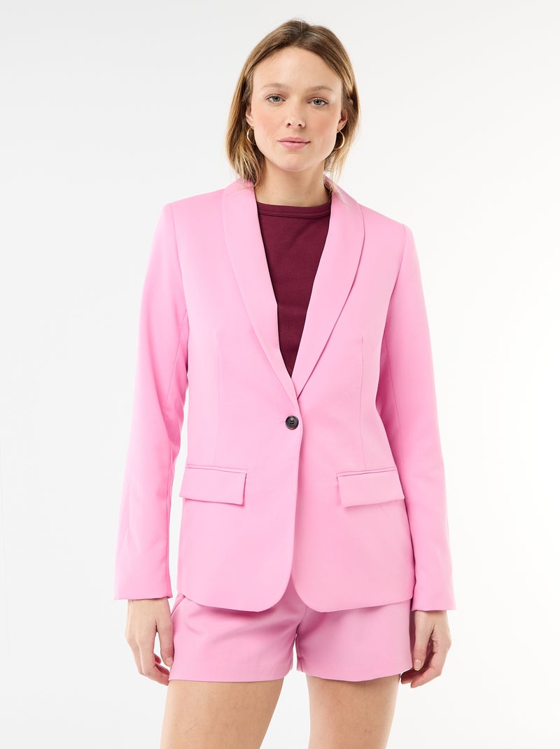Chaqueta de traje con cuello chal Rosa - Kiabi