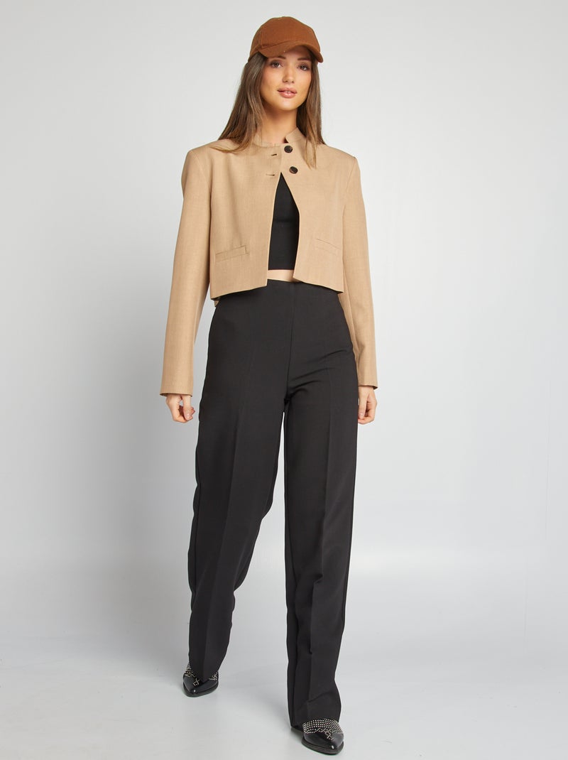 Chaqueta de traje con cuello mao BEIGE - Kiabi