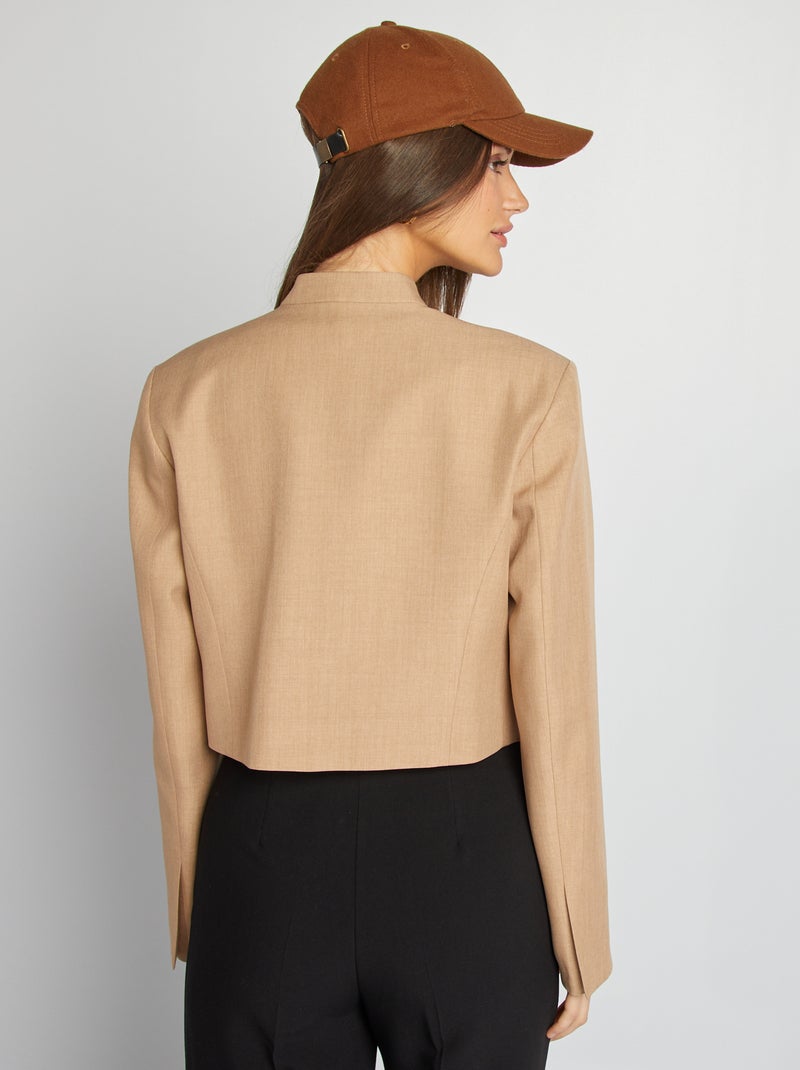 Chaqueta de traje con cuello mao BEIGE - Kiabi