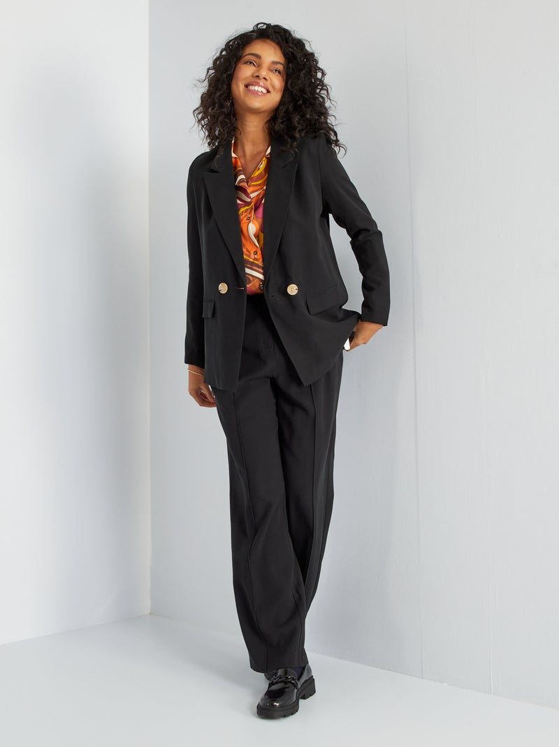Chaqueta de traje con doble botonadura Negro - Kiabi