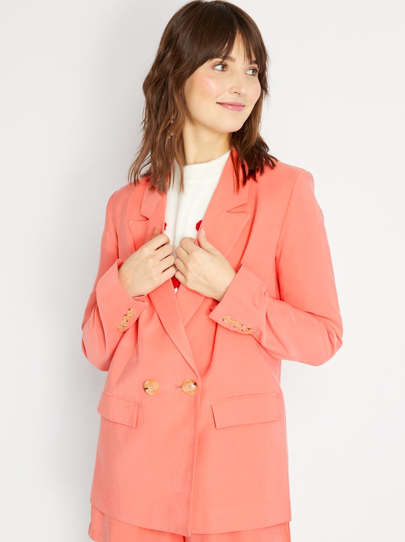 Chaqueta de traje con doble botonadura rosa - Kiabi