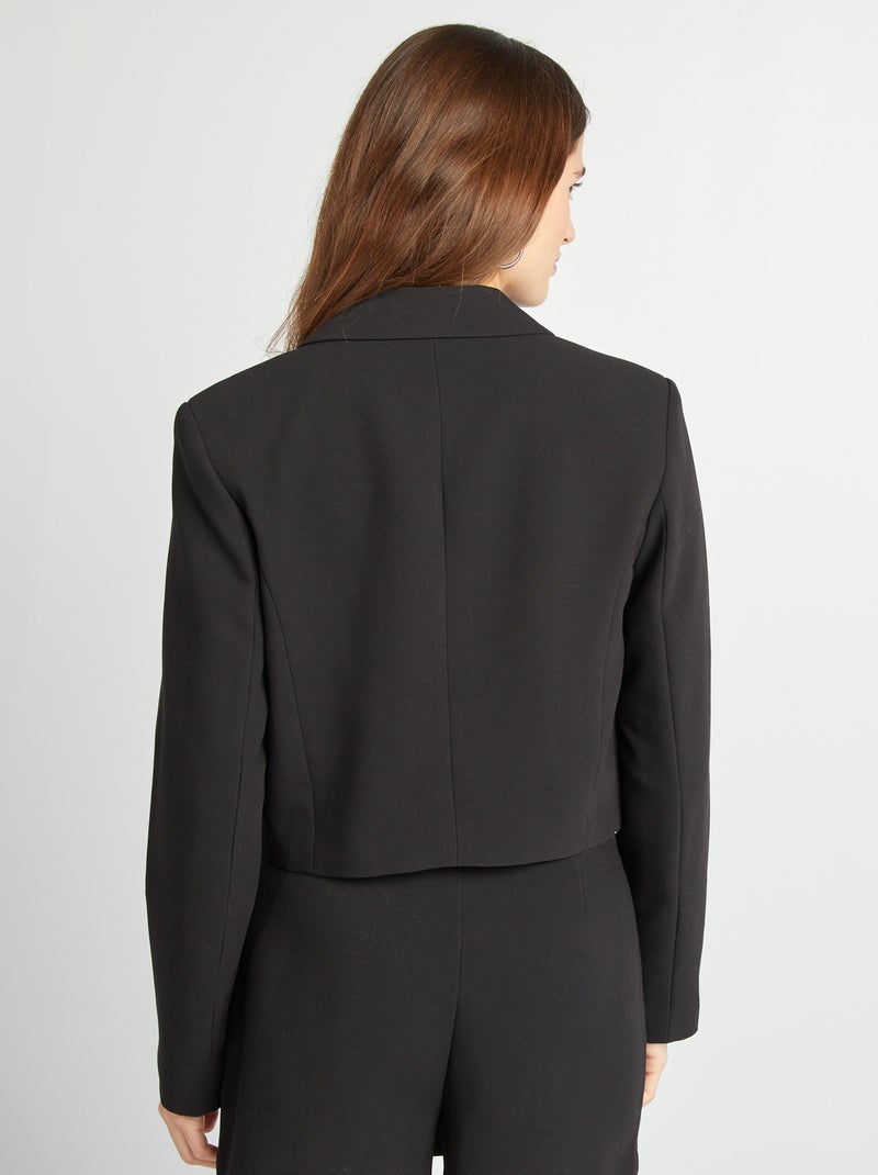 Chaqueta de traje corta con botones brillantes negro - Kiabi